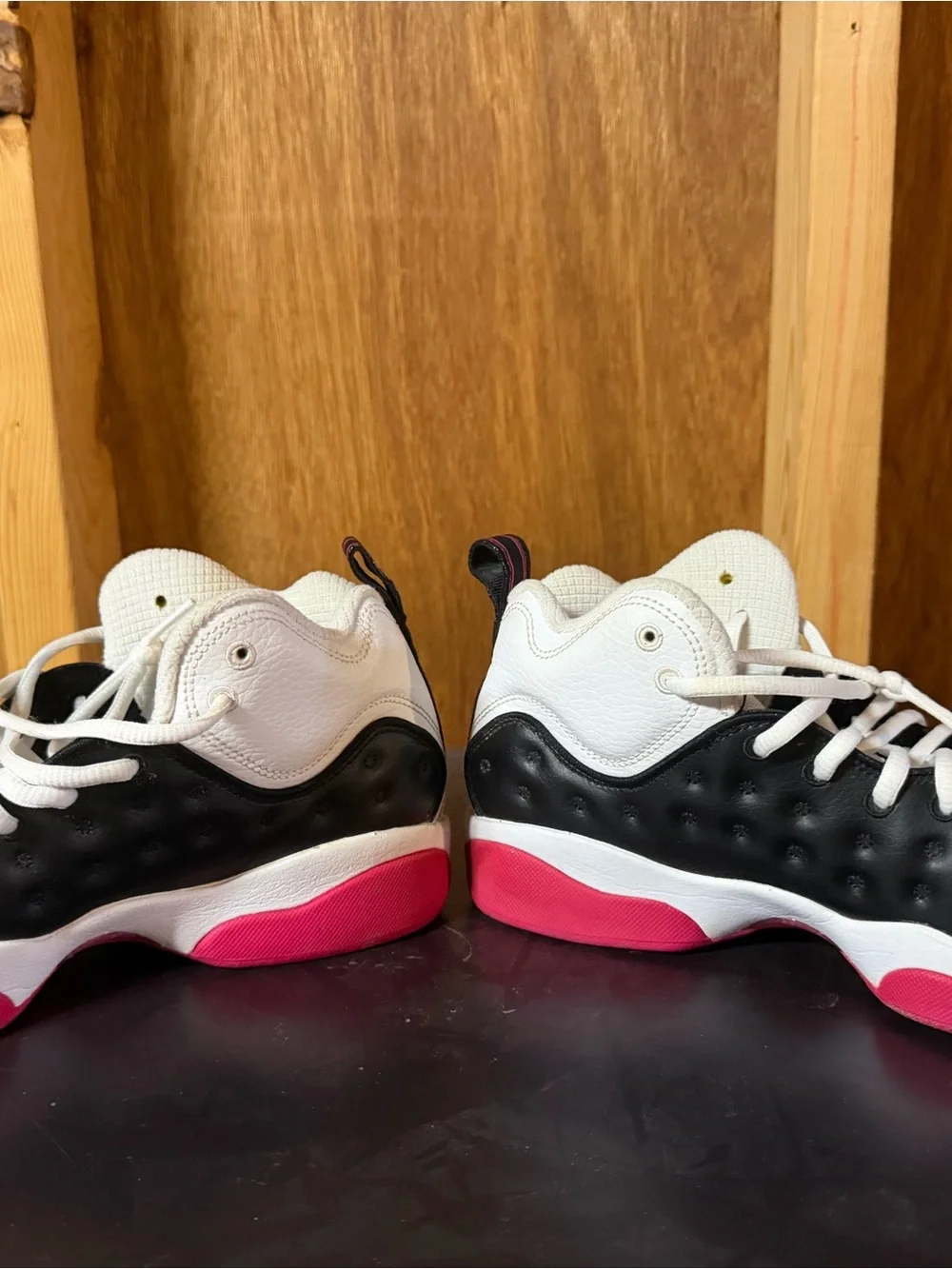Jordan Kids White, Black & Pink Low-Top Sneakers